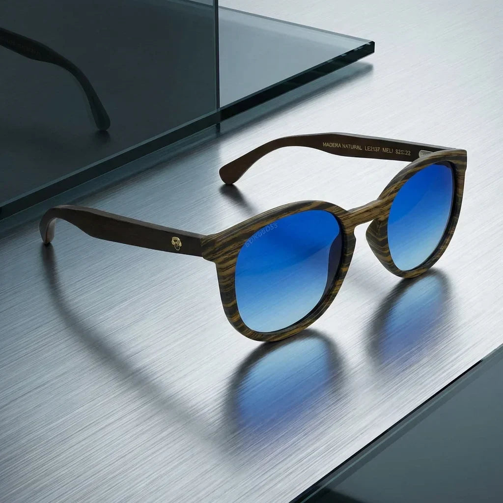Meli Ebony cristal degradé azul lentes de sol UV400 unisex vista de frente #color_degrade-azul