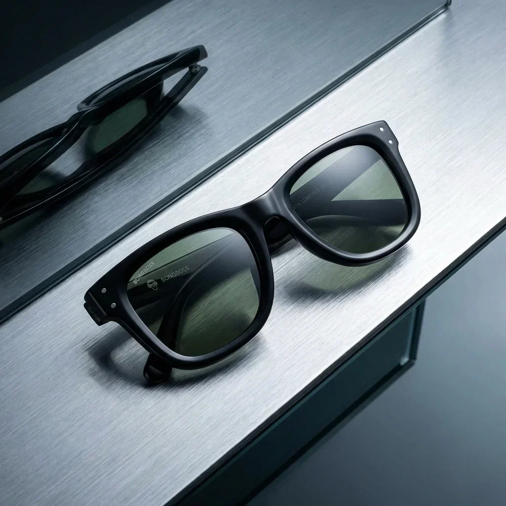 Vista 3/4 Acacia Reverse lentes de sol hombre G15 verde militar destacando acabado premium #color_g15