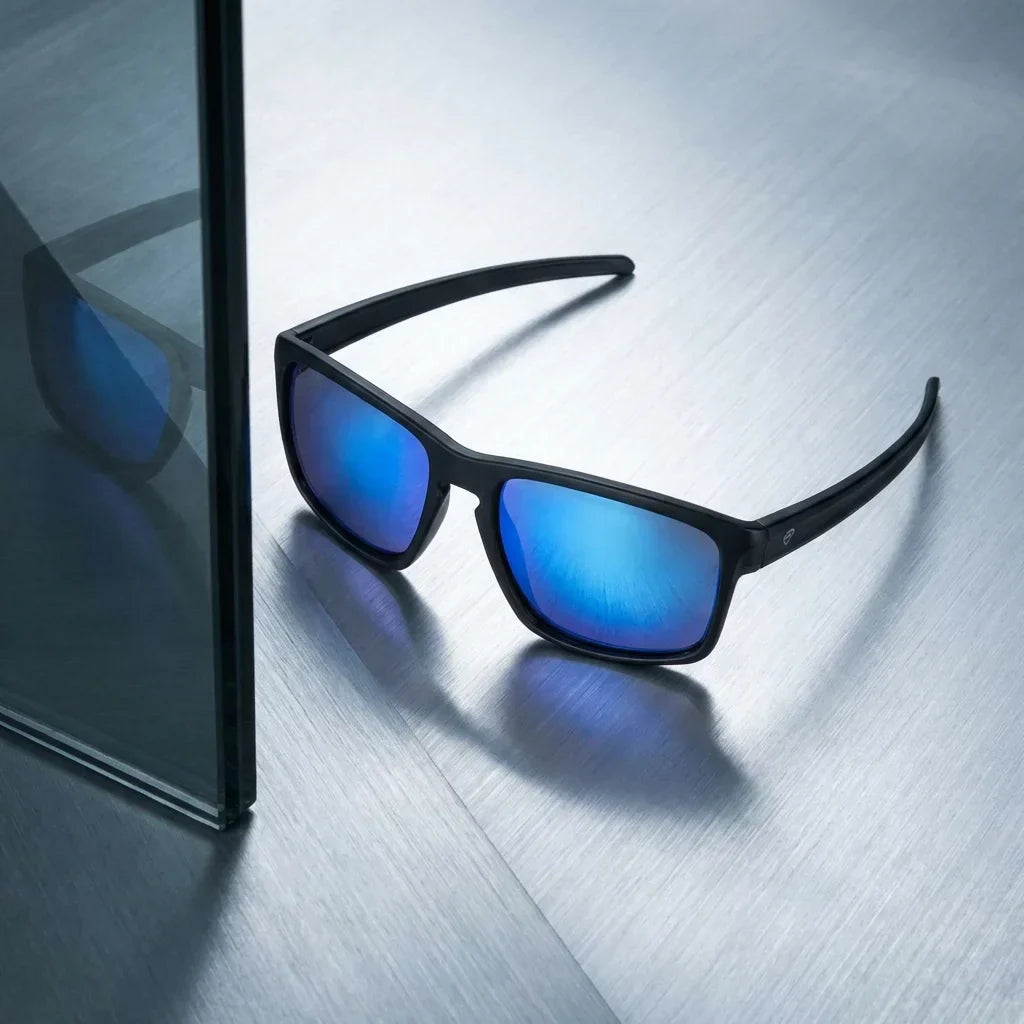Lautaro RPET lentes de sol mujer con acabado premium vista frontal color azul #color_azul