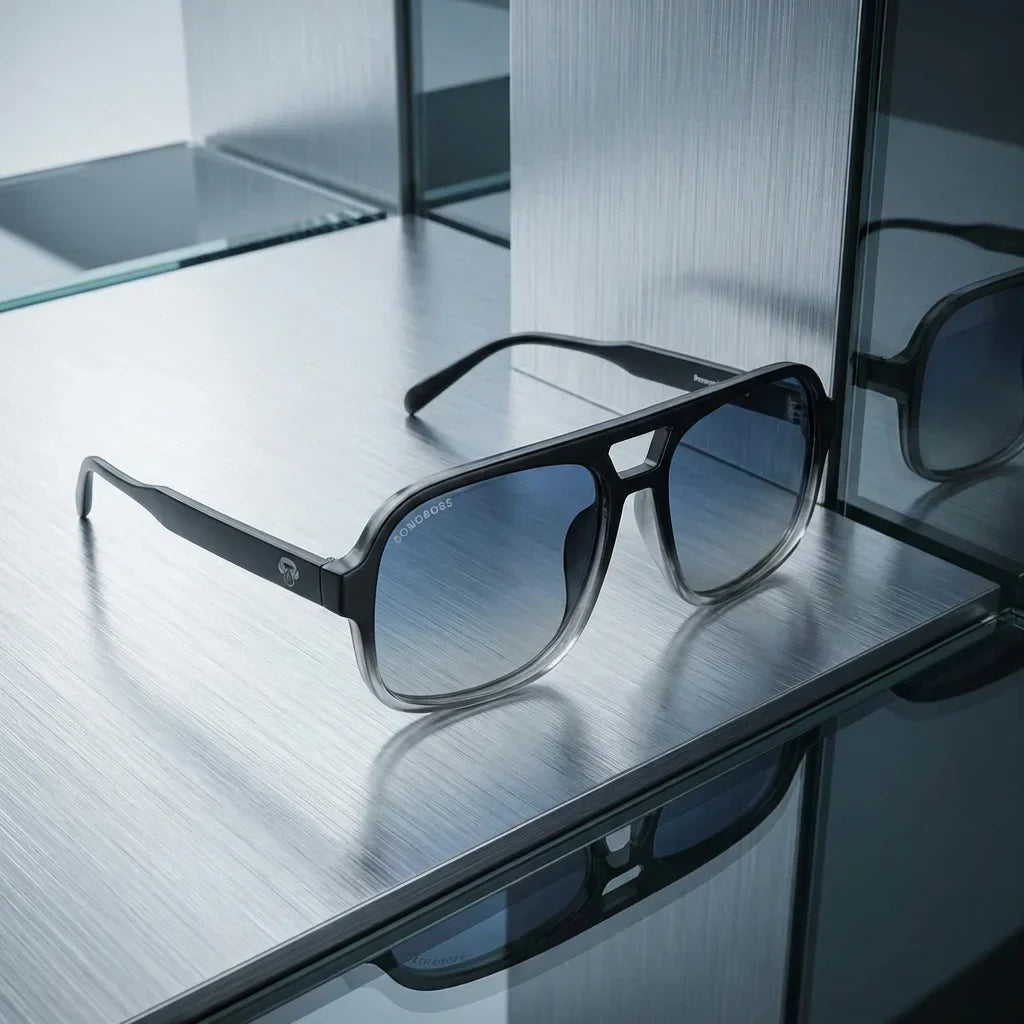 Orson RPET gafas de sol negro diseño frontal para hombre y mujer #color_negro
