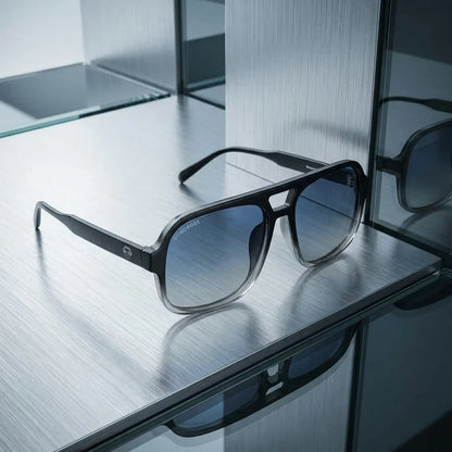 Orson RPET gafas de sol negro diseño frontal para hombre y mujer #color_negro