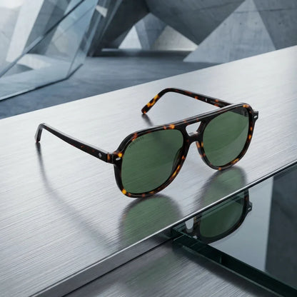 Lentes sol Orson E.D polarizados UV400 sobre metal cepillado superficie industrial Bonoboss #color_carey