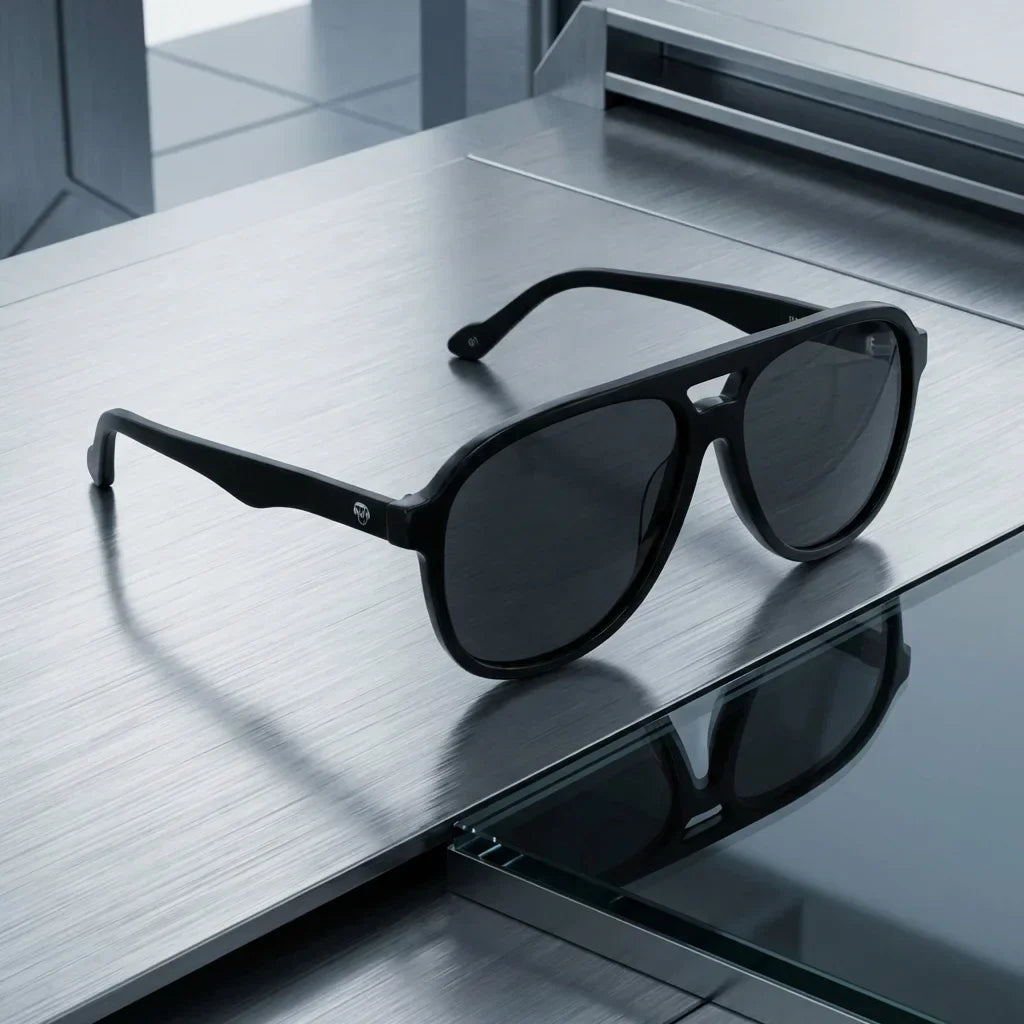 Vista frontal de Orson gafas de sol hombre color negro #color_negro