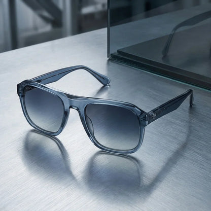 Lentes sol Tom polarizados UV400 sobre metal cepillado superficie industrial Bonoboss #color_azul