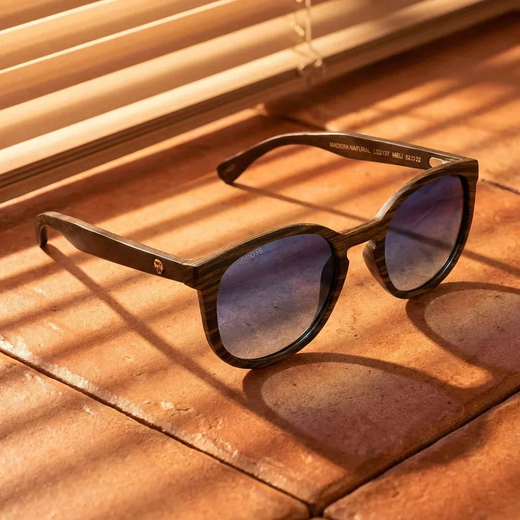 Lentes sol Meli Ebony polarizados UV400 fotografia editorial Bonoboss #color_degrade-azul