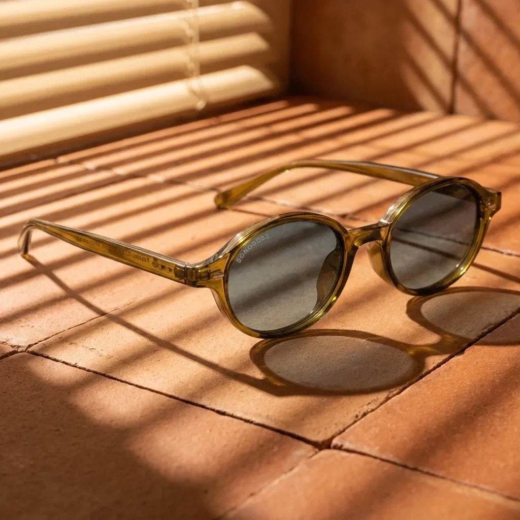 Lentes sol Capri polarizados UV400 fotografia editorial Bonoboss #color_olive-light
