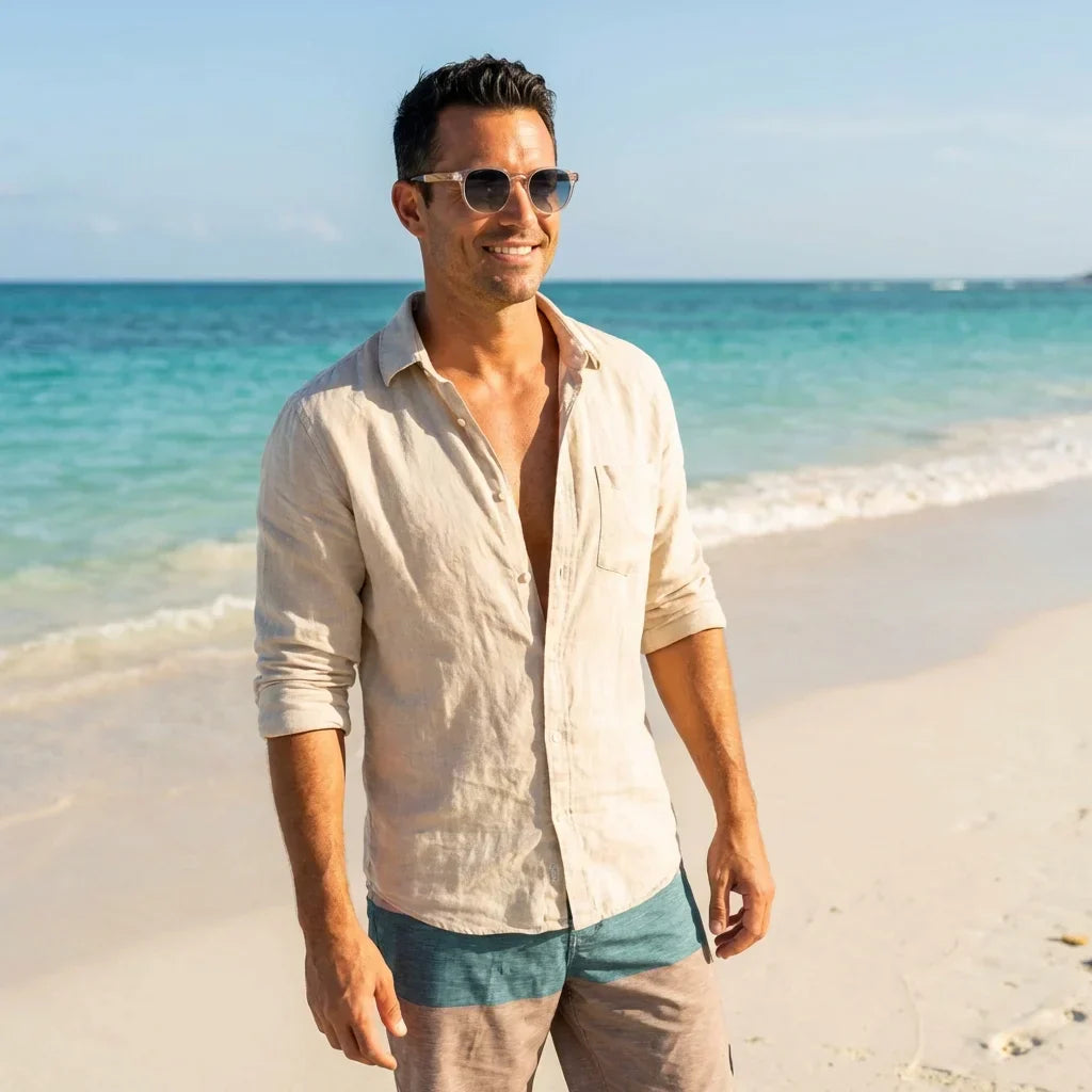 Galápagos lentes polarizados hombre estilo retro presentación frontal marco transparente #color_transparente