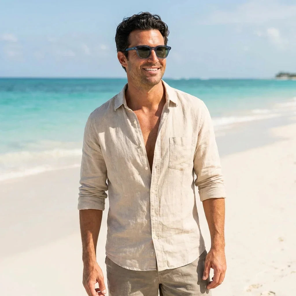 Lenga lentes de sol madera azul vista frontal para hombre #color_azul
