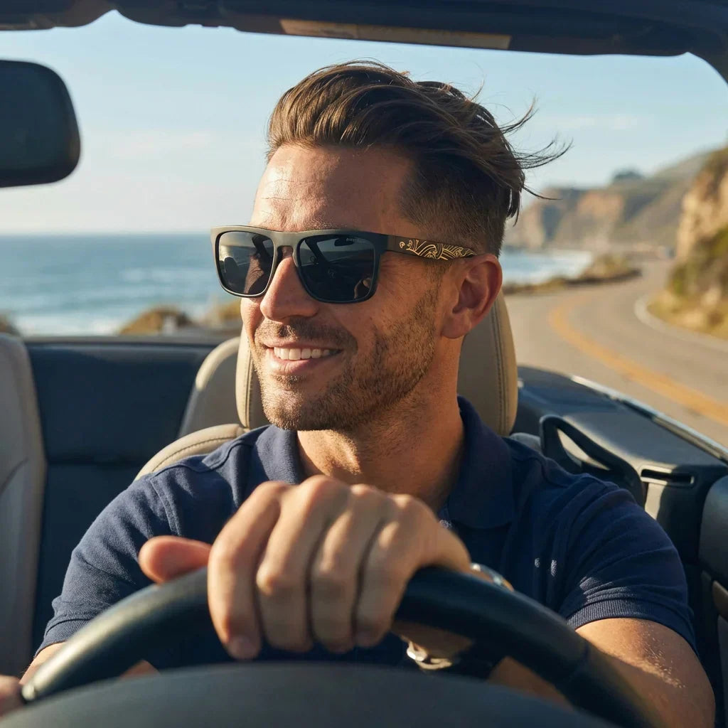 Lautaro Dark Designer's anteojos de sol diseño frontal para hombre #color_waves