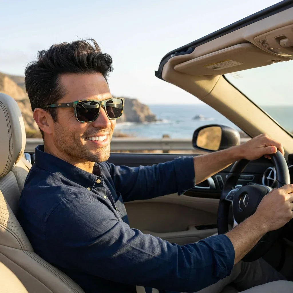 Keule lentes de sol UV400 acabado verde estilo retro estilo hombre #color_verde