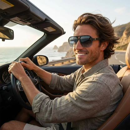 Orson RPET color negro gafas de sol estilo hombre vista de frente #color_negro