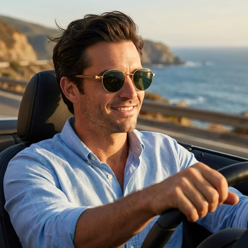 Harry Gold lentes de sol UV400 acabado G15 verde militar estilo retro estilo hombre #color_g15