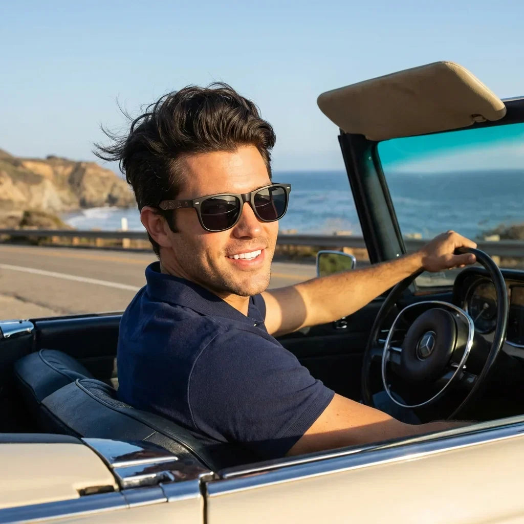 Acacia Dark Designer's lentes de sol diseño frontal para hombre #color_smoke