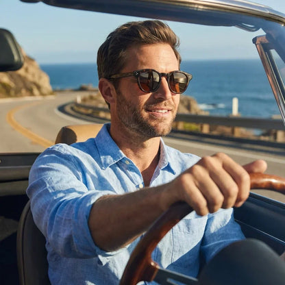 Lenga en carey tortoise lentes polarizados de frente patas de madera #color_carey