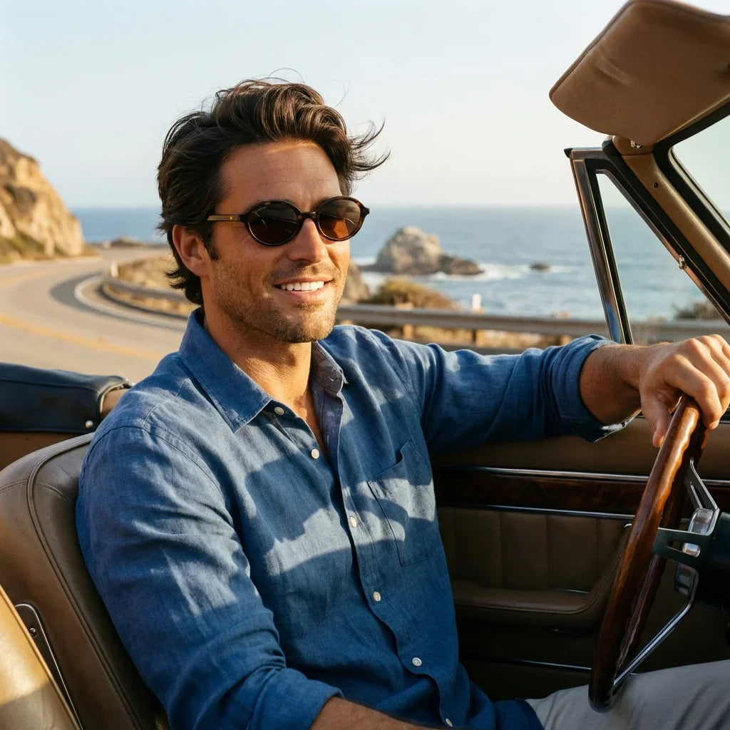 Guapi Island lentes polarizados carey visto de frente estilo hombre #color_carey