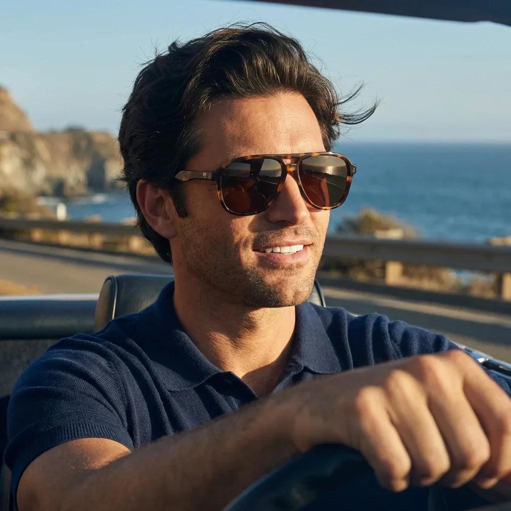 Orson lentes de sol UV400 acabado estampado tortuga carey estilo retro estilo hombre #color_carey