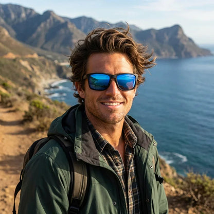 Lautaro RPET gafas polarizadas azul vista frontal para hombre #color_azul