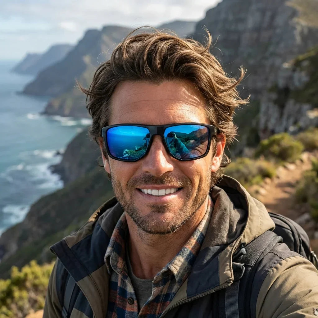Ollie lentes de sol UV400 acabado azul estilo retro estilo hombre #color_azul