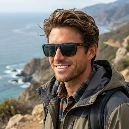 Lautaro Dark lentes polarizados hombre estilo retro presentación frontal G15 clásico #color_g15