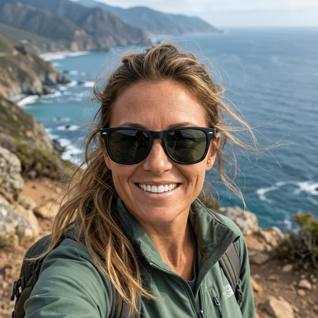 Vista frontal de Acacia XL gafas de sol color G15 verde militar para mujer #color_g15