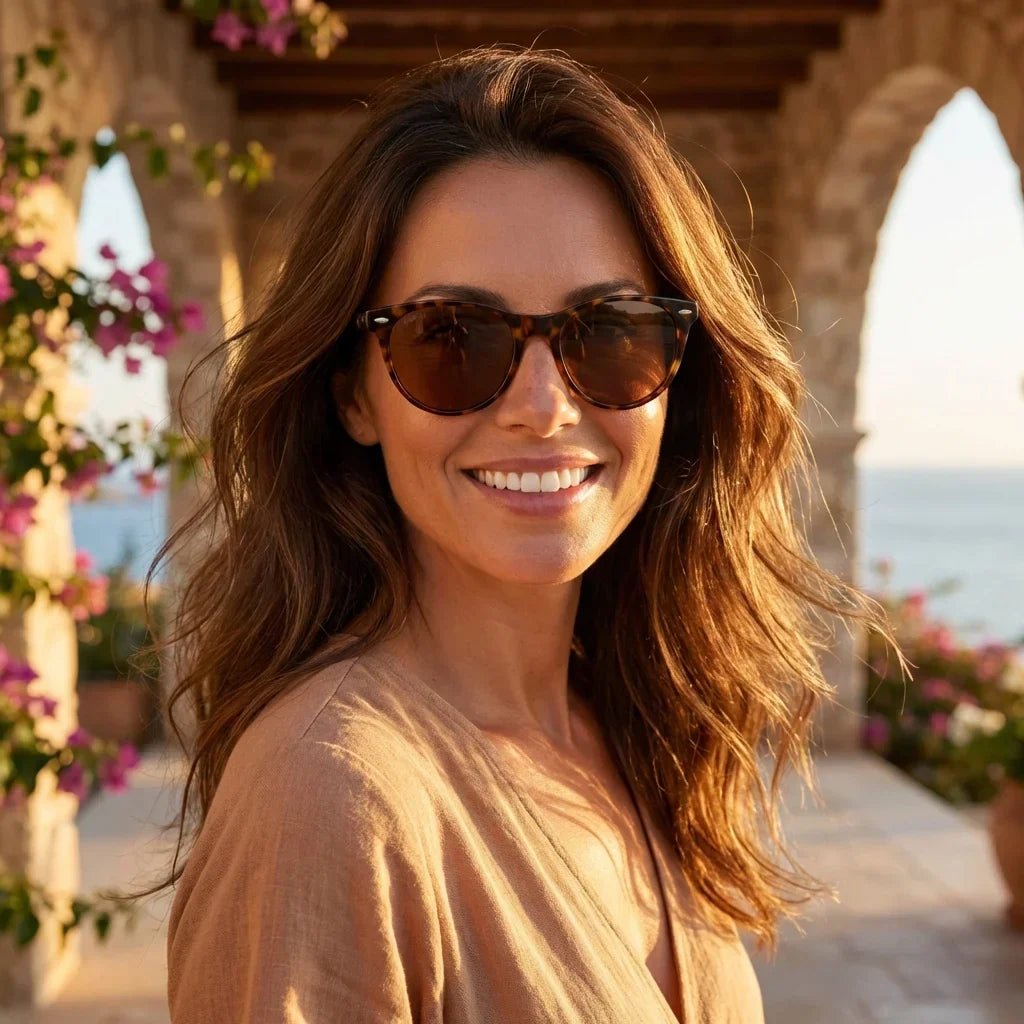Hanga Roa lentes polarizados carey visto de frente estilo mujer #color_carey