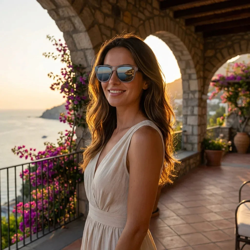 Diseño GirlFriend Reverse lentes de sol color cristal espejado gris frontal diseño femenino #color_espejado-gris