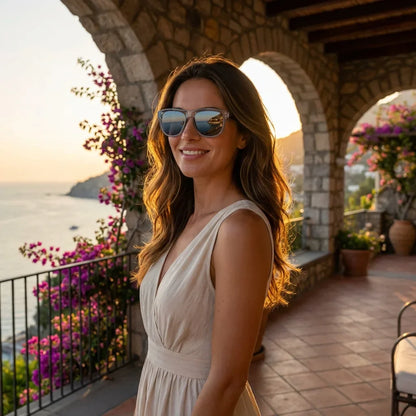 Diseño GirlFriend Reverse lentes de sol color cristal espejado gris frontal diseño femenino #color_espejado-gris