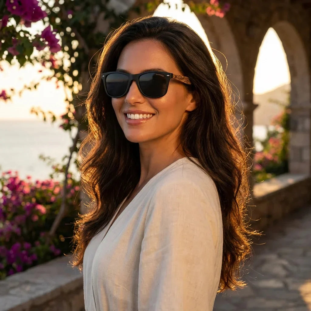 Acacia Designer's anteojos de sol diseño frontal para mujer #color_waves