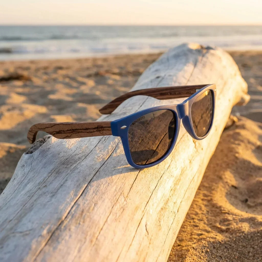 Vista frontal de Acacia lentes polarizados hombre color #color_blue-smoke