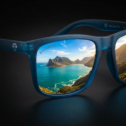 Rapanui RPET anteojos polarizados vista frontal diseño universal #color_light-ocean
