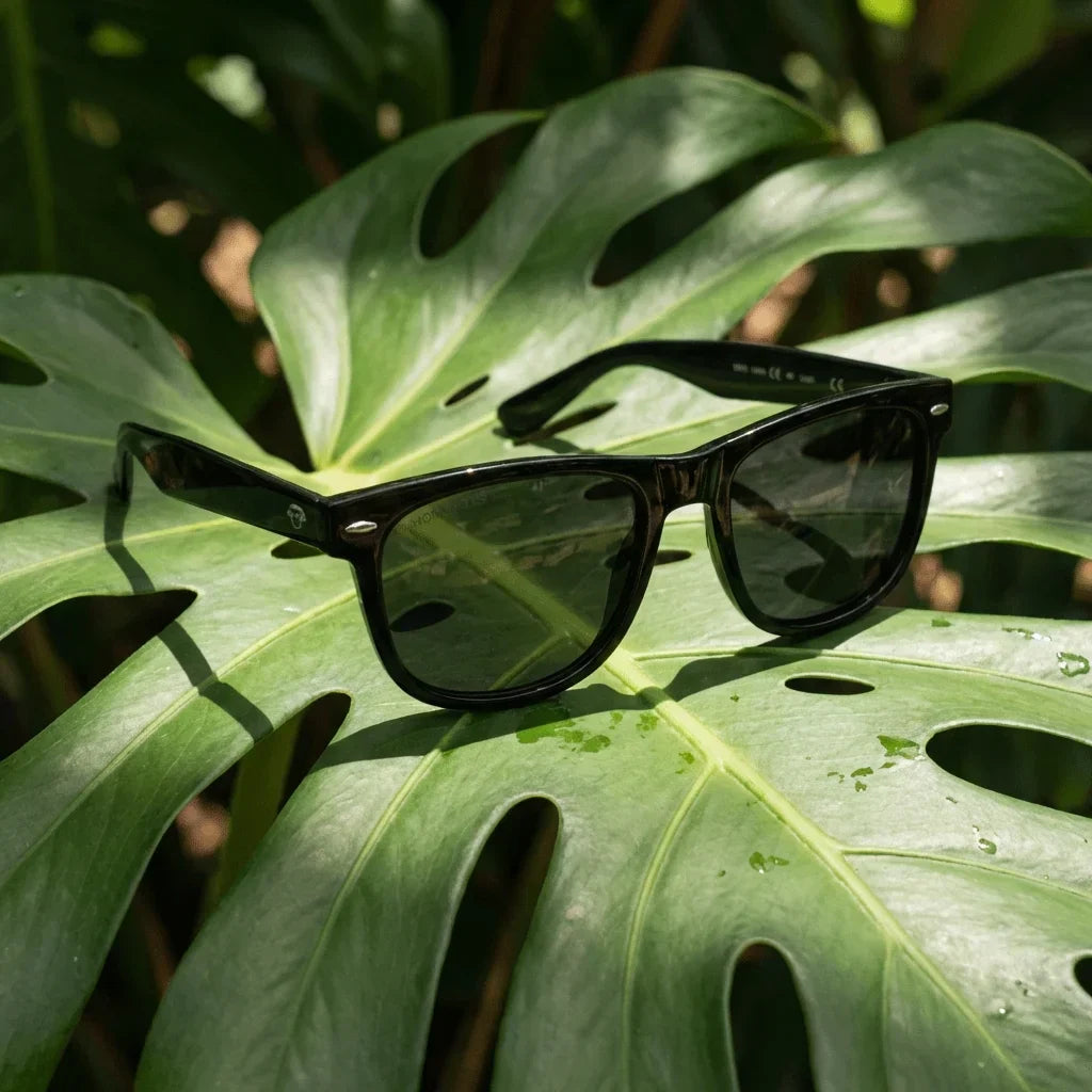 Acacia XL lentes de sol madera negro vista frontal para hombre y mujer #color_negro