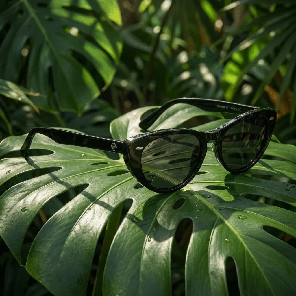 Primer plano frontal Havana gafas polarizadas color negro #color_negro