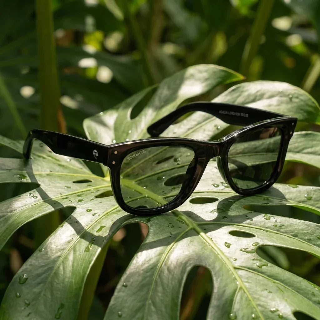 Frente del Acacia Reverse lentes de sol con plástico reciclado en verde G15 #color_g15