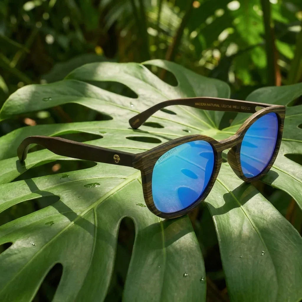 Packshot frontal Meli Ebony lentes de sol hombre espejado azul #color_espejado-azul