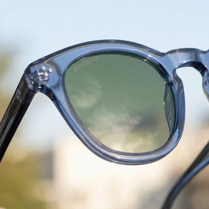 Lenga anteojos de sol UV400 azul diseño frontal para hombre y mujer #color_azul
