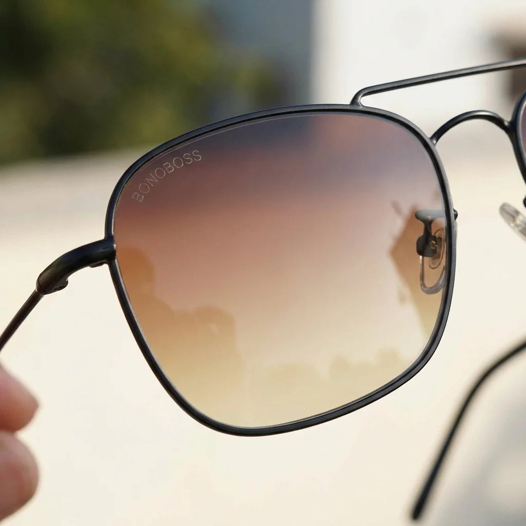 Lentes sol Commander Reverse polarizados UV400 detalle lente coating espejado precision optica Bonoboss #color_gun