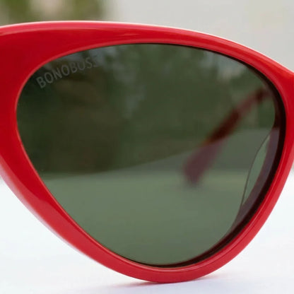Lentes sol Audrey Red polarizados UV400 detalle lente coating espejado precision optica Bonoboss #color_rojo