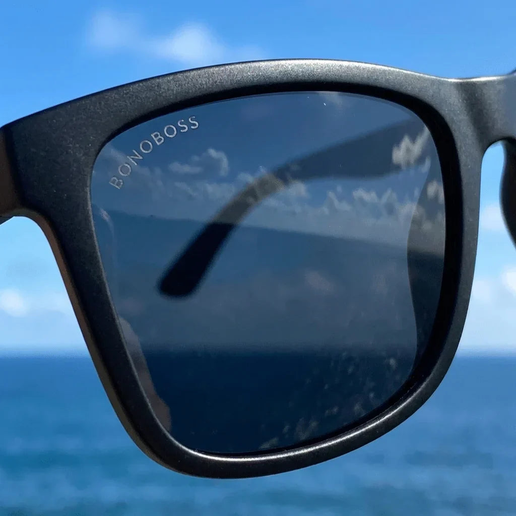 Rapanui RPET anteojos ópticos negro diseño frontal para hombre y mujer #color_dark