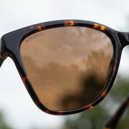 Lentes sol Tiare ❀ polarizados UV400 detalle lente coating espejado precision optica Bonoboss #color_carey