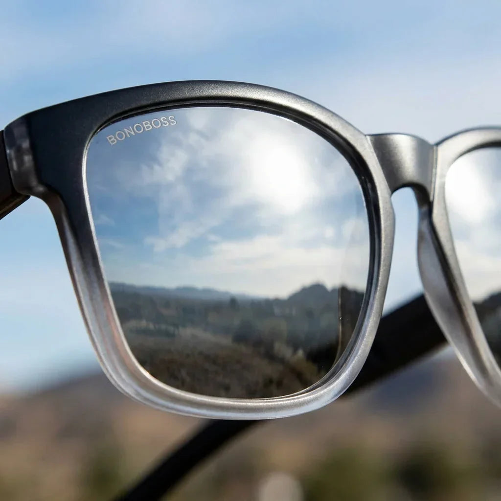Lentes sol Waimea polarizados UV400 detalle lente coating espejado precision optica Bonoboss #color_espejado-gris
