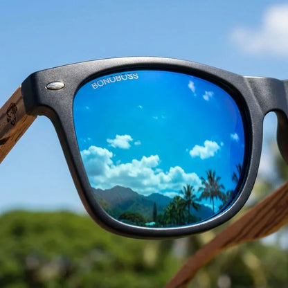 Lentes sol Acacia Designer's polarizados UV400 detalle lente coating espejado precision optica Bonoboss #color_surf-sky