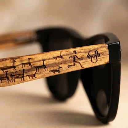 Lentes sol Acacia Designer's polarizados UV400 macro textura acetato vetas detalle premium Bonoboss #color_llamas