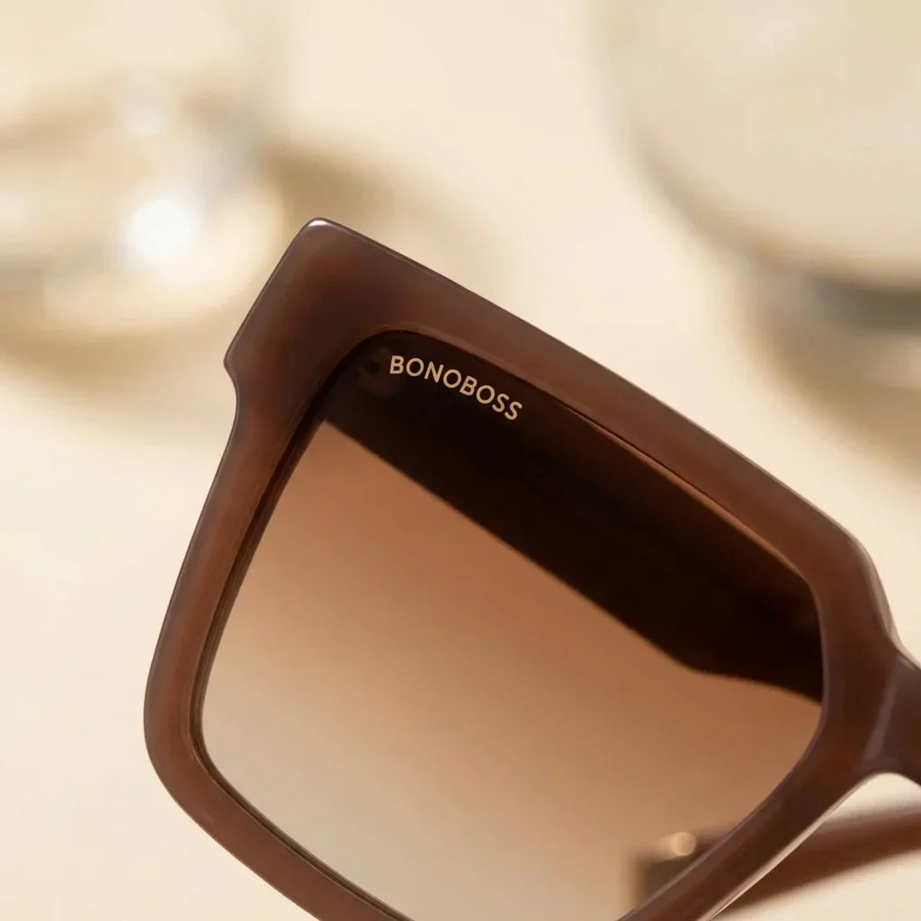 Lentes sol Montenegro polarizados UV400 macro textura acetato vetas detalle premium Bonoboss #color_brown