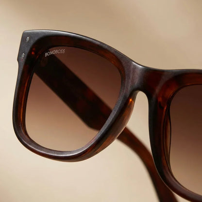 Lentes sol Acacia Reverse polarizados UV400 macro textura acetato vetas detalle premium Bonoboss #color_brown