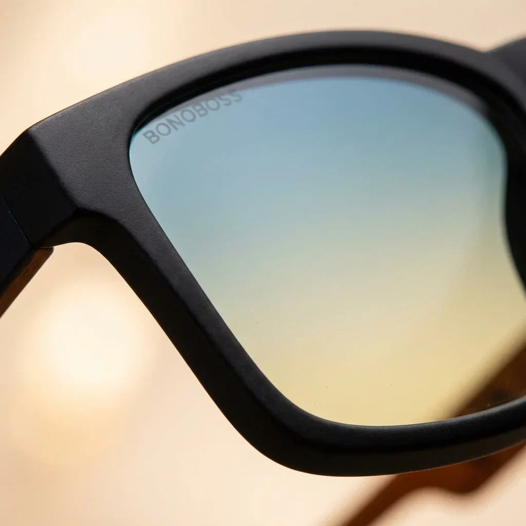 Lentes sol Waimea polarizados UV400 macro textura acetato vetas detalle premium Bonoboss #color_degrade-azul