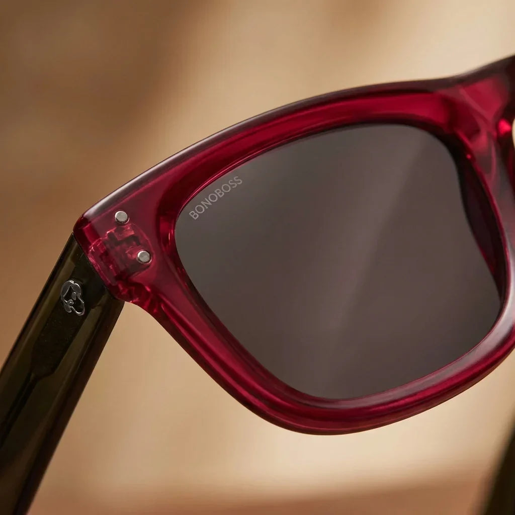 Lentes sol Acacia Reverse polarizados UV400 macro textura acetato vetas detalle premium Bonoboss #color_rosado
