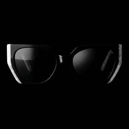 Lentes sol Di Trevi polarizados UV400 bio-acetato black frontal dramatico close-up detalle lente premium Bonoboss #editorial_grid1 #color_black