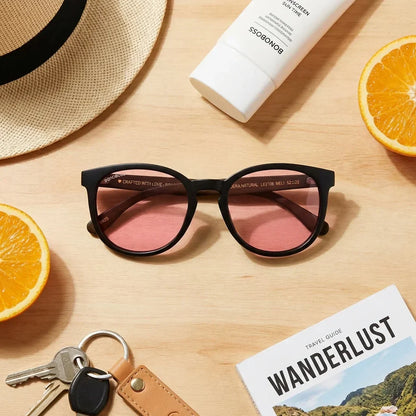 Lentes sol Meli Dark polarizados bio-acetato Rosado composicion summer essentials accesorios playa Bonoboss #editorial_detail2 #color_rosado