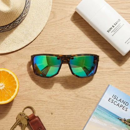 Packshot frontal Ollie lentes polarizados hombre cristal espejado verde #color_espejado-verde