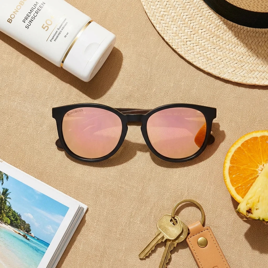 Lentes sol Meli Dark polarizados bio-acetato Espejado Rosado composicion summer essentials accesorios playa Bonoboss #editorial_detail2 #color_espejado-rosado